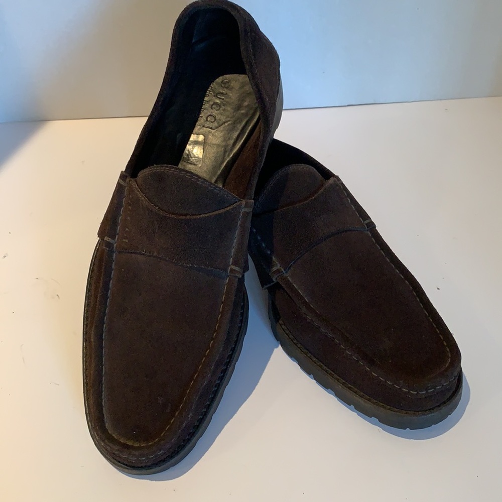 Men’s Gucci brown suede loafers size EU 45 US 11